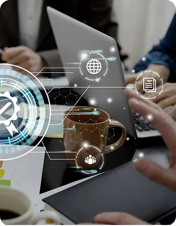 Business professionals collaborating